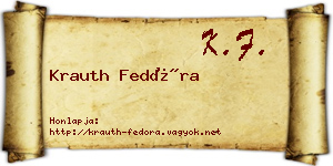 Krauth Fedóra névjegykártya